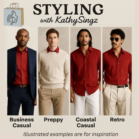 Nordstrom Mens Red Button Up Shirt Size XL Long Sleeve Cotton Vintage - Picture 2 of 9